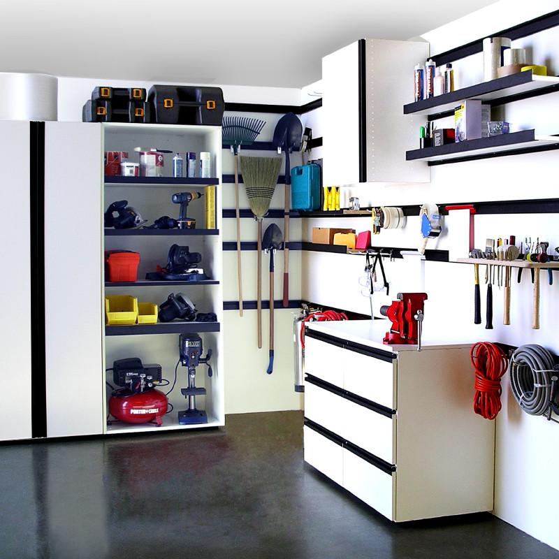 Garage cabinets - Rubbermaid Fasttrack cabinets 